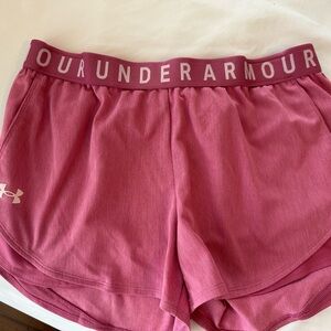 Pink Under Armour athletic shorts